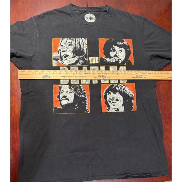 The Beatles Let It Be Men’s Large Black Short Sleeve 100% Cotton T-Shirt Apple - Picture 2 of 6